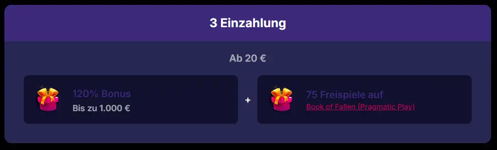 Freispiele von der dritte Einzahlung